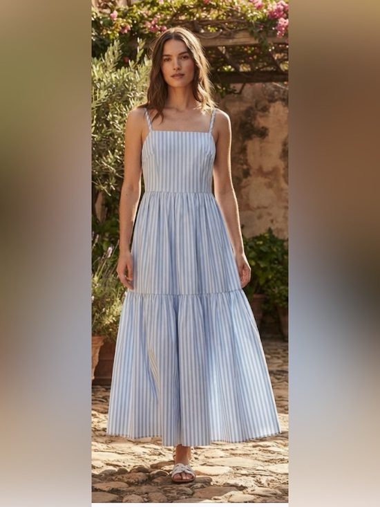 rag & bone Dresses & Skirts - Rag & Bone Leilah Striped Poplin Tiered Maxi Dress